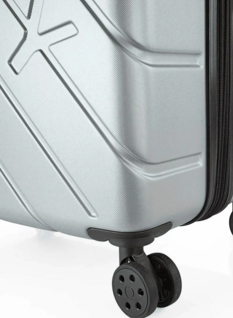 DKNY SILVER Side Tracked Hardside Luggage on Wheels for Unisex | Ultra Lightweight ABS on with Spinner Wheels 4 Color Silver  | Best Price UAE